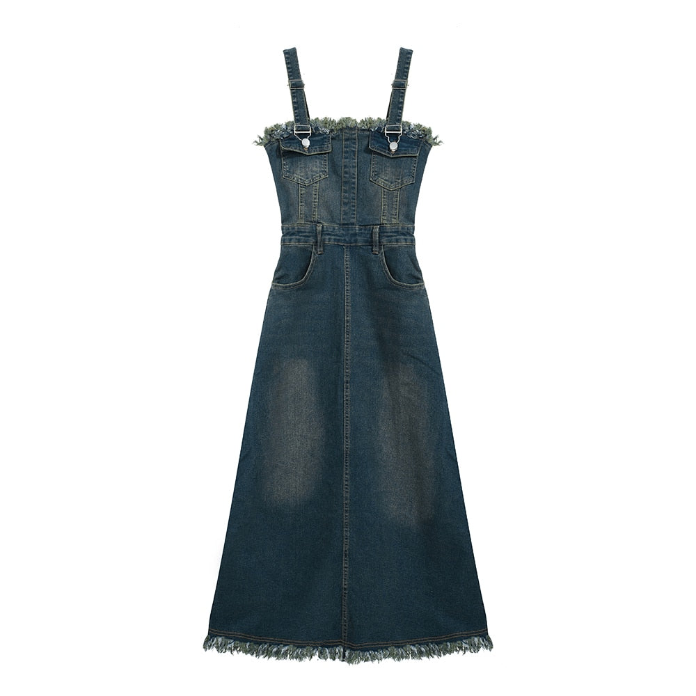 Autumn New Denim Strap Dress