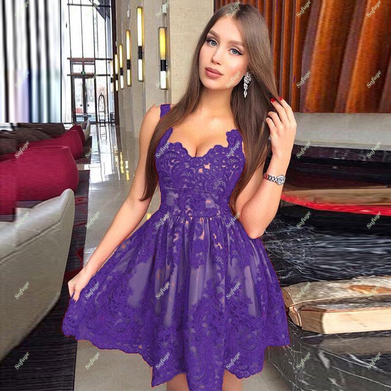Sweetheart A Line Straps Short Homecoming Party Dress