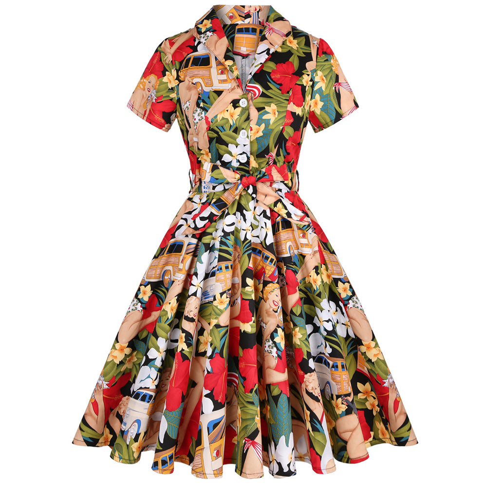 Retro Vintage Winter Autumn 50s 60s Pinup Swing Casual Dresses