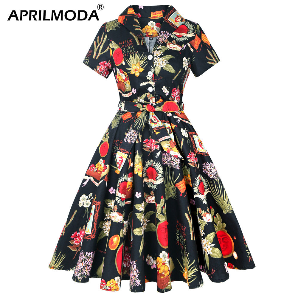 Retro Vintage Winter Autumn 50s 60s Pinup Swing Casual Dresses