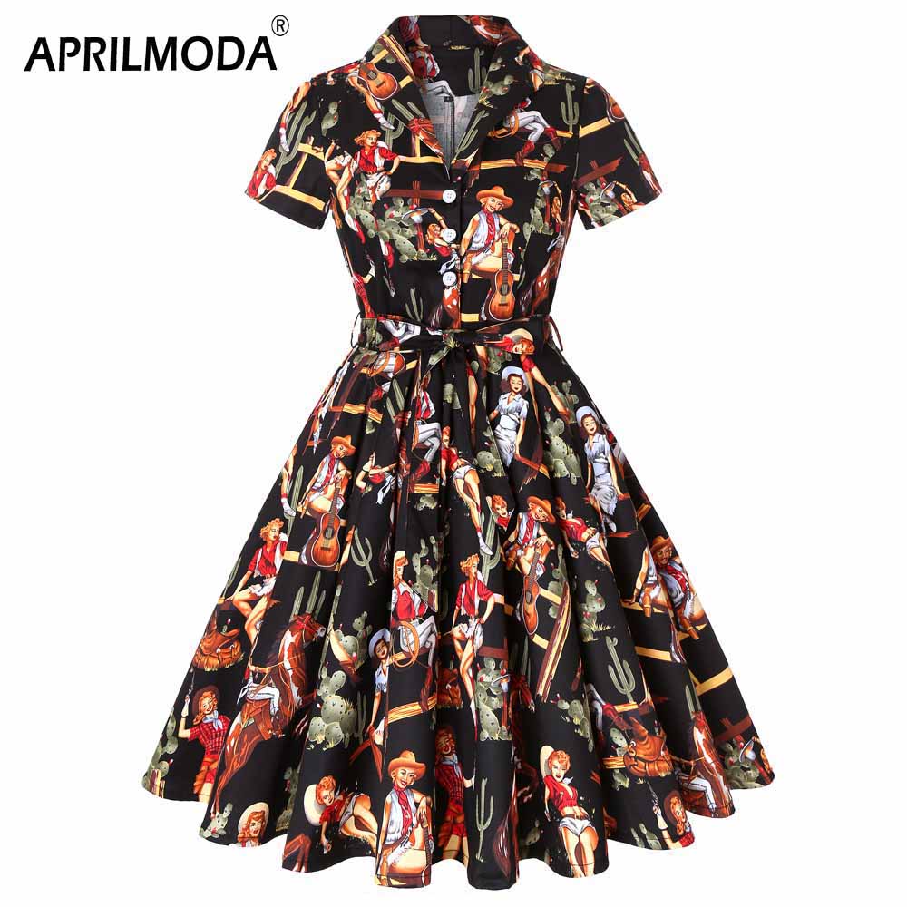 Retro Vintage Winter Autumn 50s 60s Pinup Swing Casual Dresses