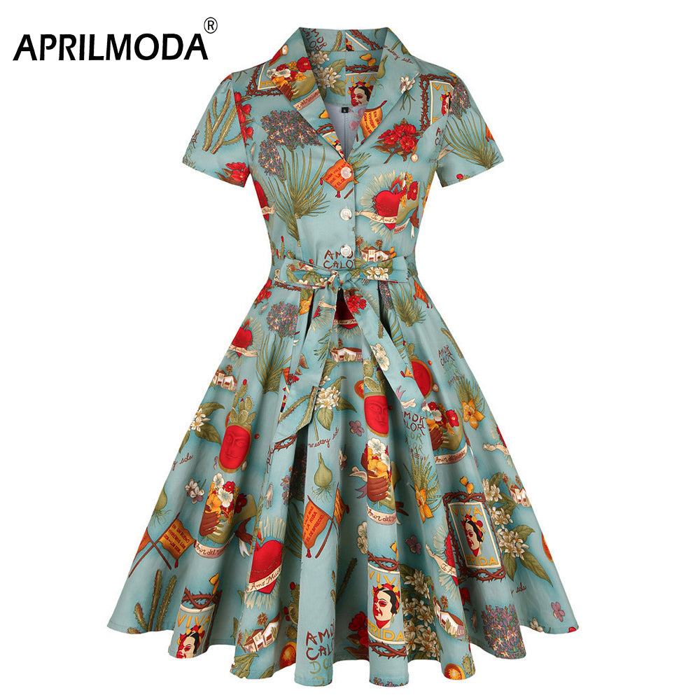 Retro Vintage Winter Autumn 50s 60s Pinup Swing Casual Dresses