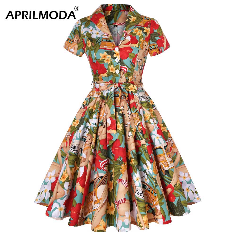 Retro Vintage Winter Autumn 50s 60s Pinup Swing Casual Dresses