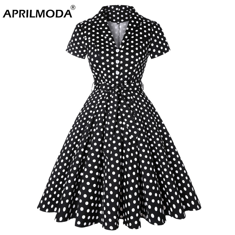 Retro Vintage Winter Autumn 50s 60s Pinup Swing Casual Dresses