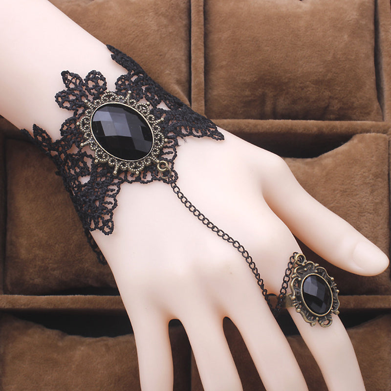 Gothic Style Black Lace Bracelets