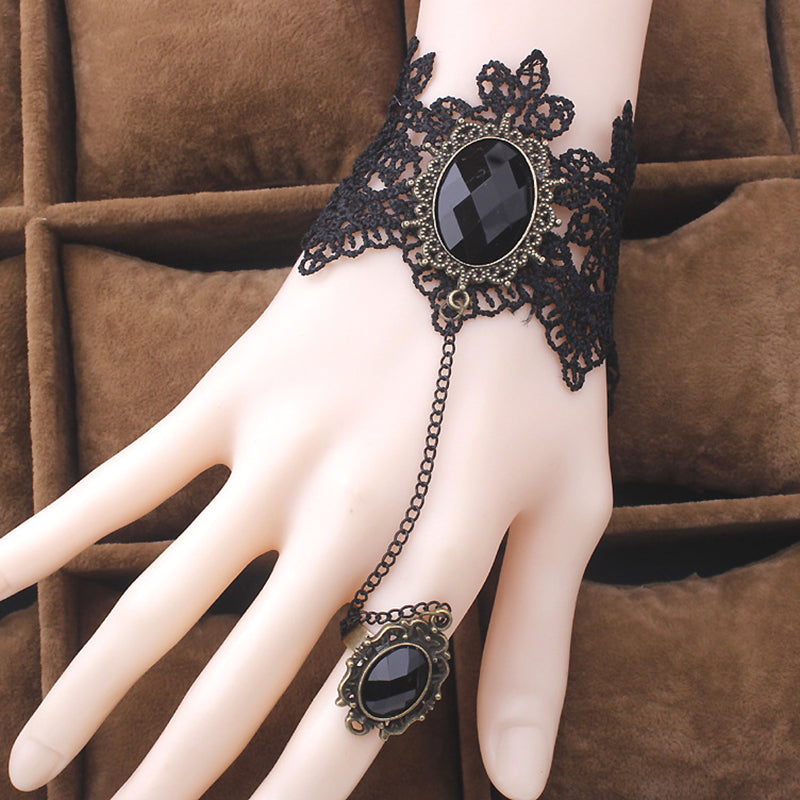 Gothic Style Black Lace Bracelets