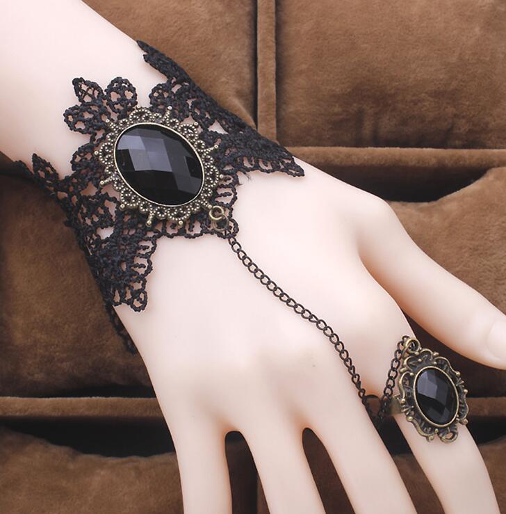Gothic Style Black Lace Bracelets