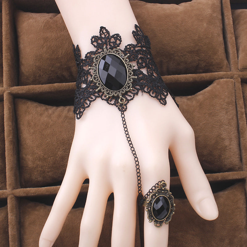 Gothic Style Black Lace Bracelets