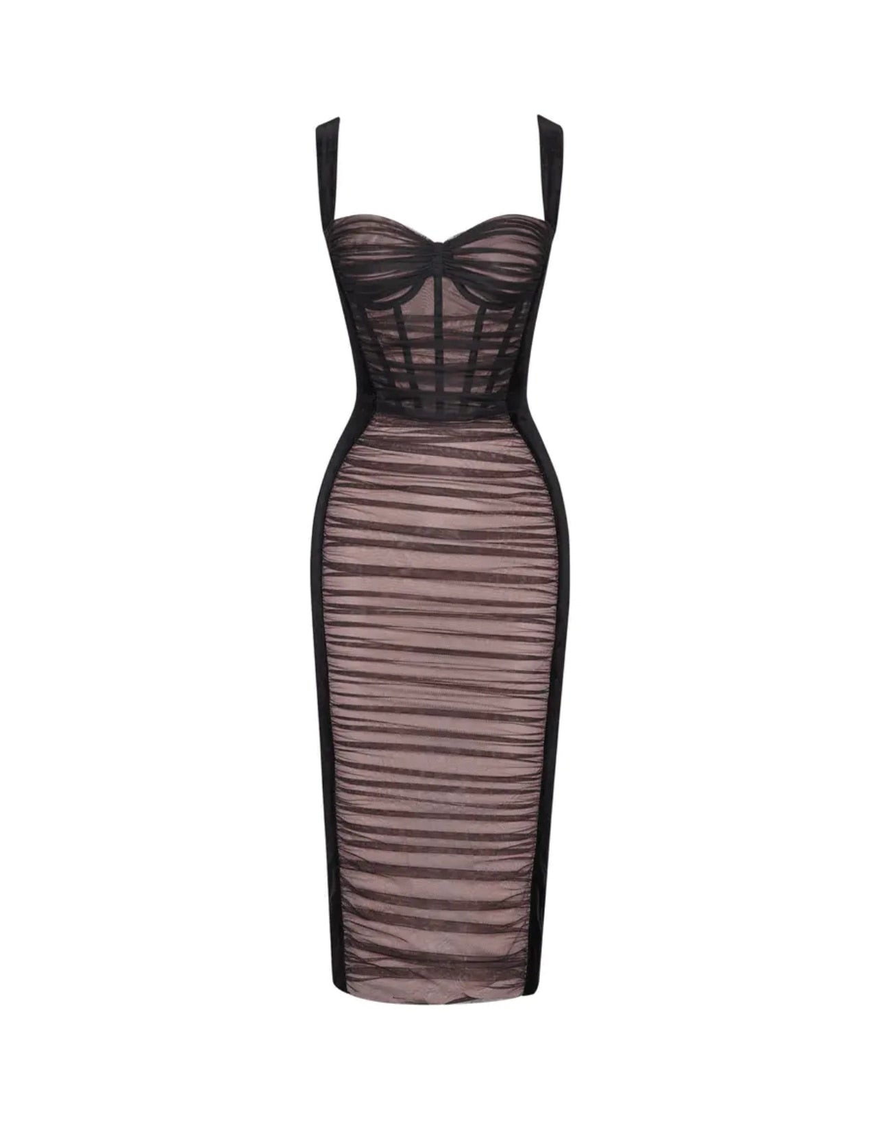 Square Collar Sleeveless High Waist Ruched Sheath Sexy Tank Dress
