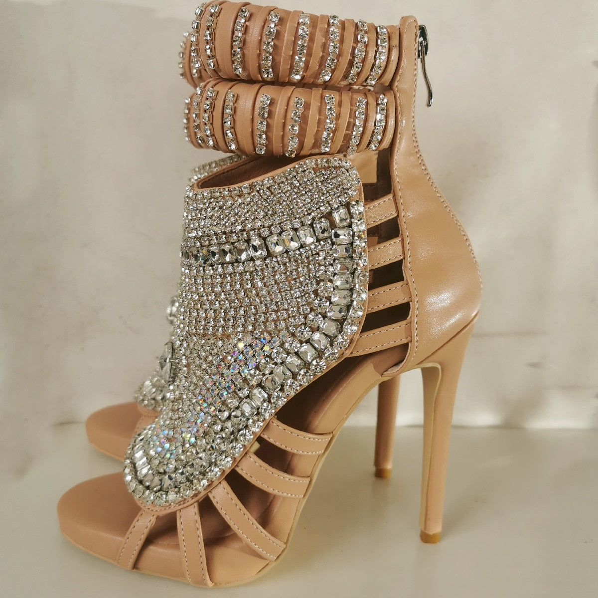 Bling Rhinestones Luxury Roman Boots Sandals