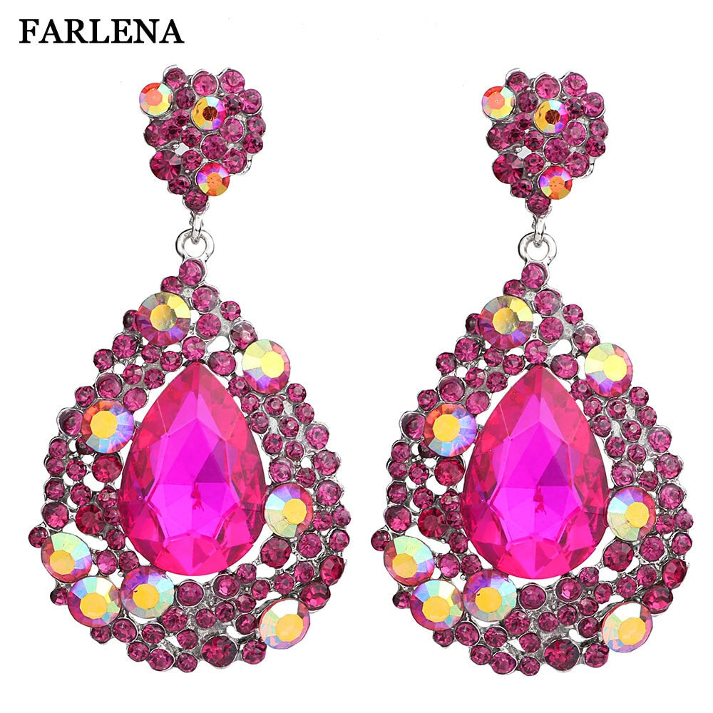 Fashion Crystal Big Water Drop Earrings