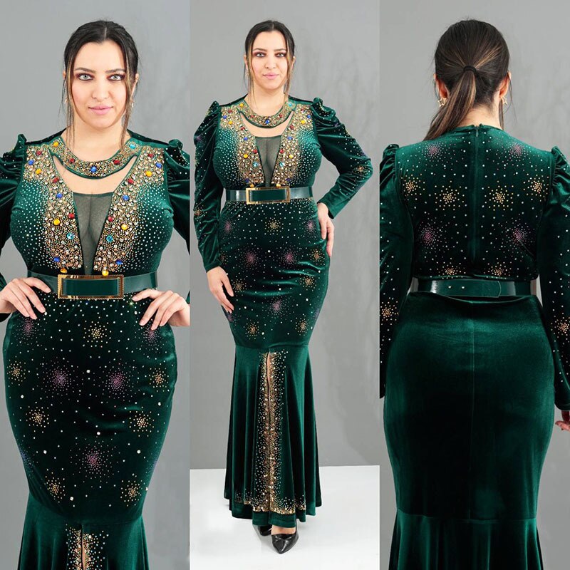 Luxury Velvet Bodycon Long Maxi Dress