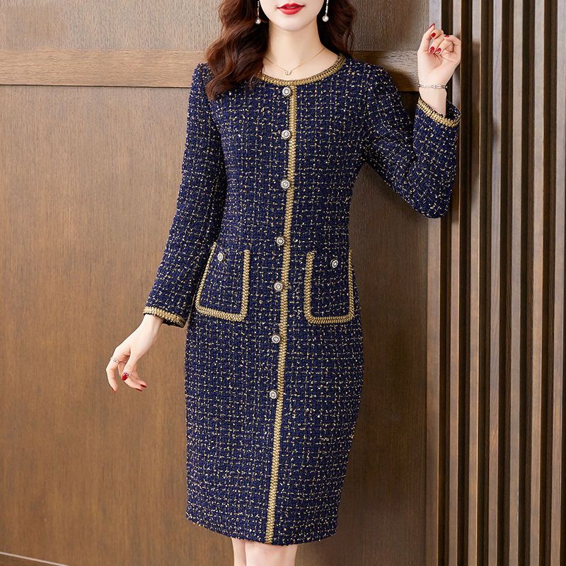 Casual Aesthetic Elegant Winter Vintage Printed Midi Dresses