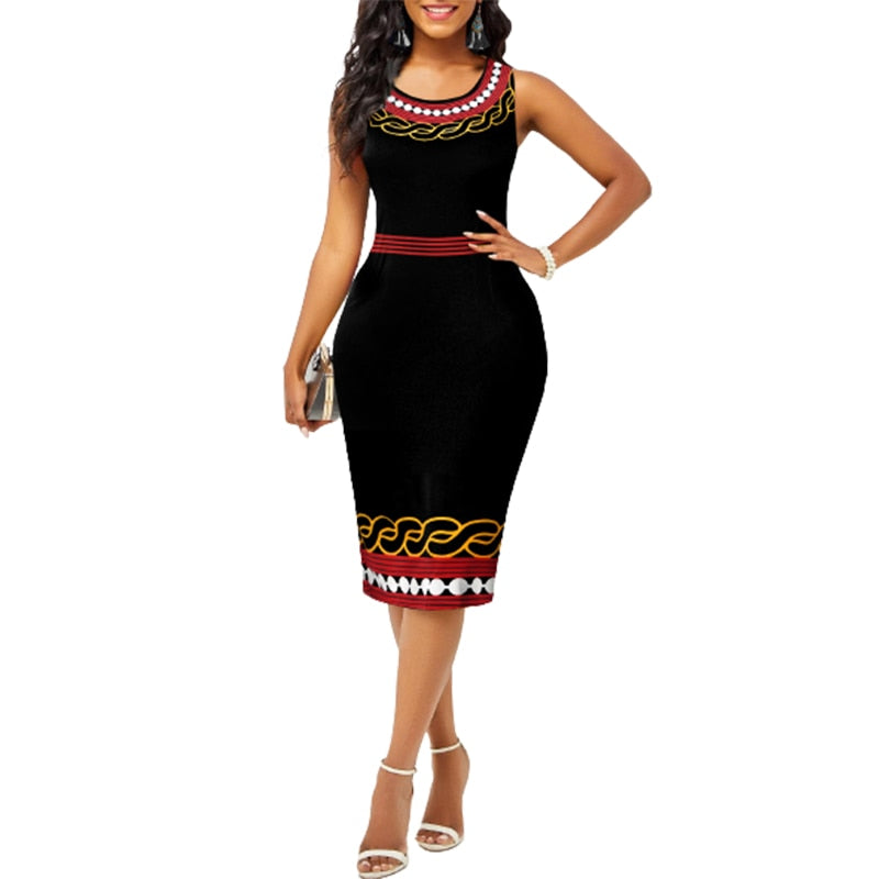 Summer Patchwork Print Short Sleeve Bodycon Dresses