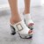 Square Heels Peep Toe Platform Summer Sandals