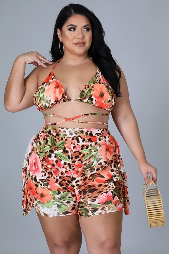 Plus Size 2 Pieces High Waist Push Up Bikini Sets