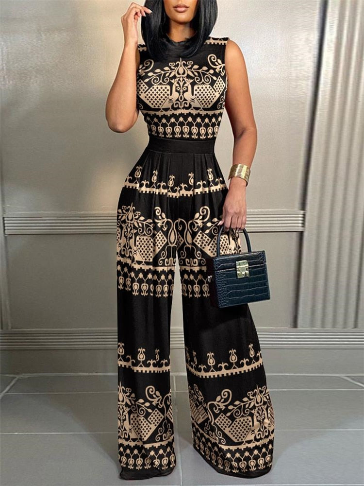 Sleeveless Wide Leg Jumpsuit