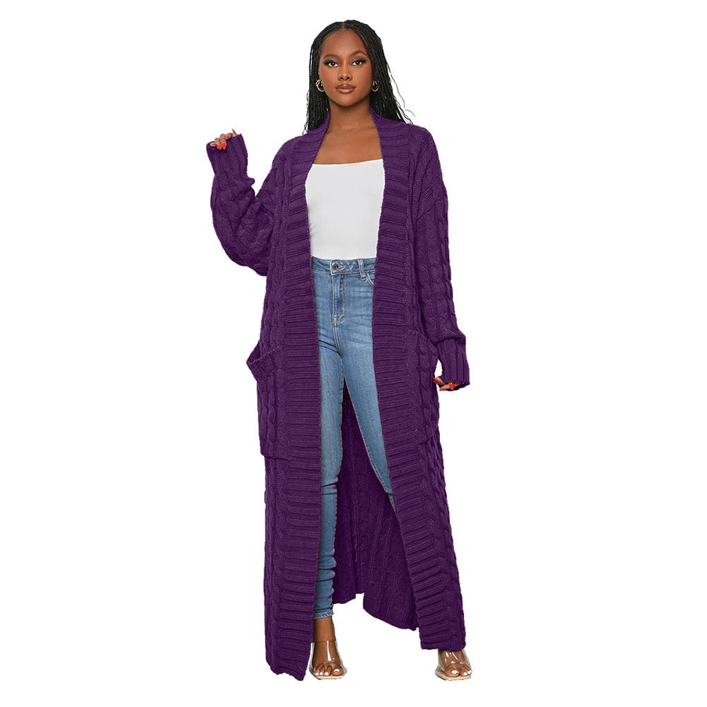 Knitted Cardigan Women Long Jacket