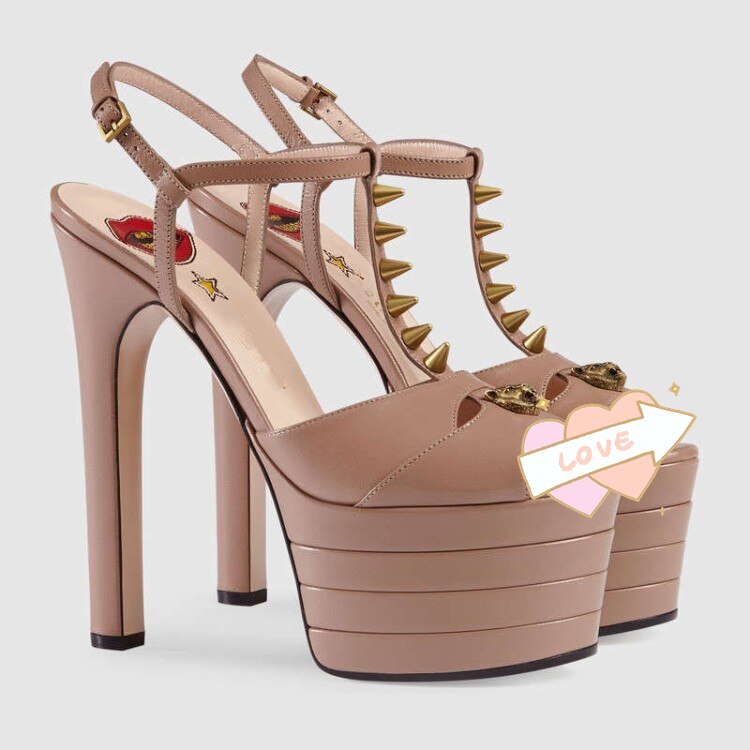 Sexy Rivet 16cm High Heel Platform Sandals