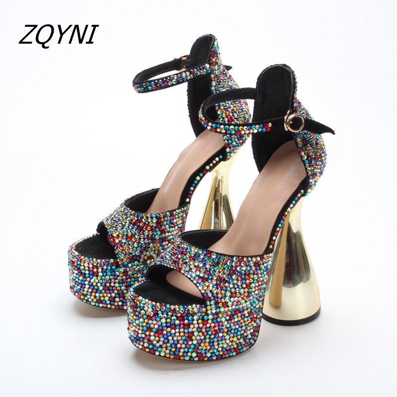 High-Heeled Artificial Diamond Shoes