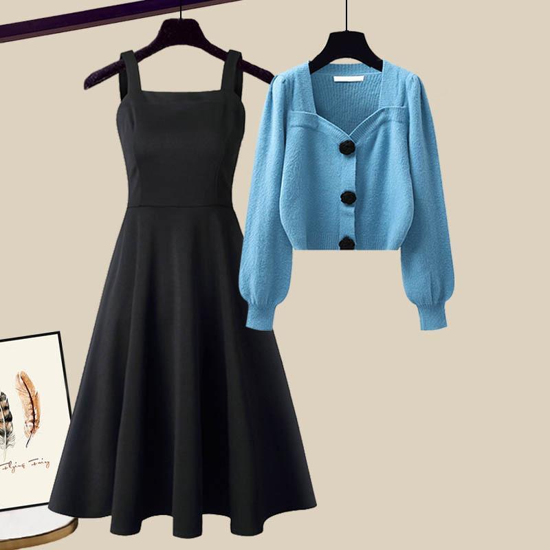Autumn and Winter Sweater Dress Two-piece Set