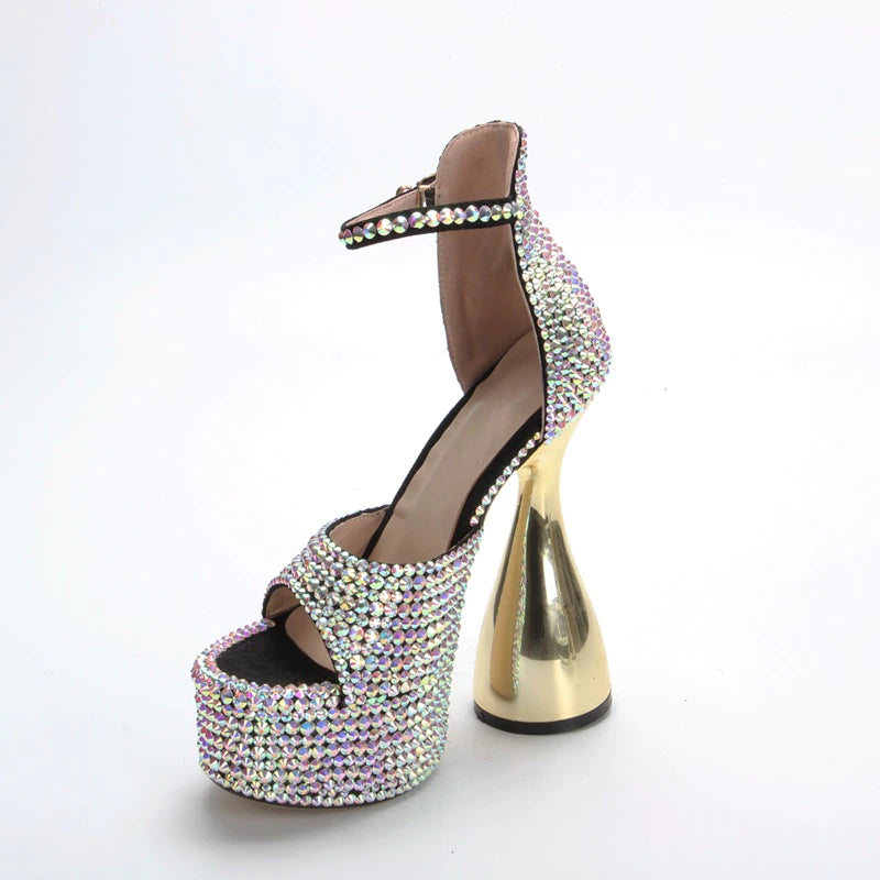 High-Heeled Artificial Diamond Shoes