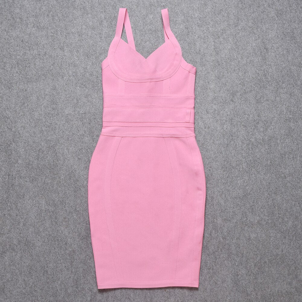 Sexy Rayon Bodycon Spaghetti Straps Bandage Dresses