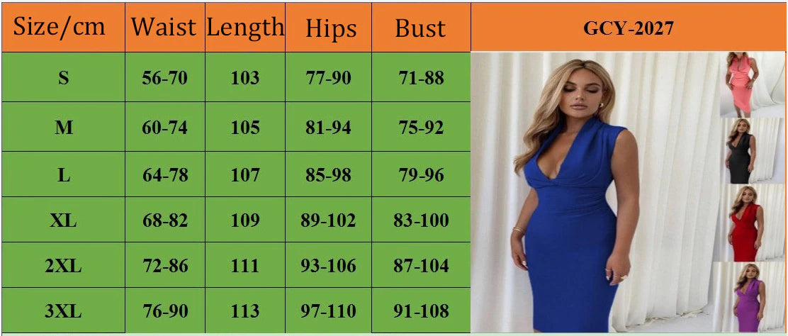 V-neck Knee Length Sleeveless Pleated Bodycon Solid Slim Dress