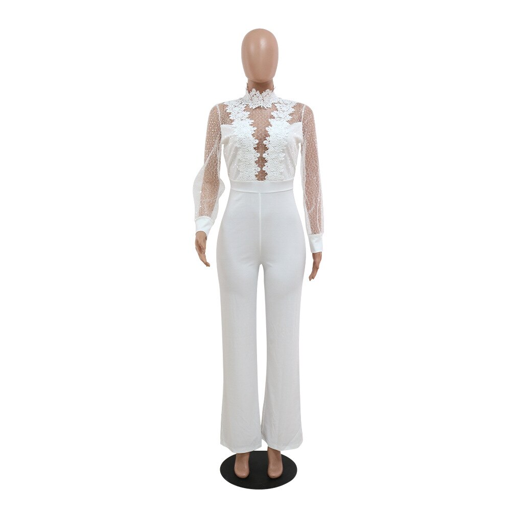 Full Sleeve High Waisted Round Neck Elegant Jumpsuit