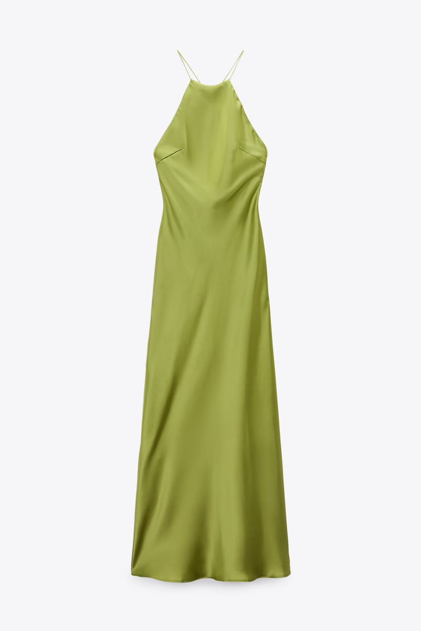 Sexy Solid Backless Halter Dress