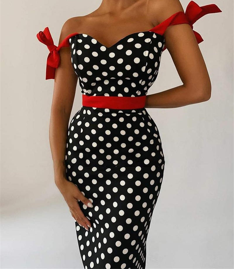 Sexy Sleeveless Polka Dot Dresses