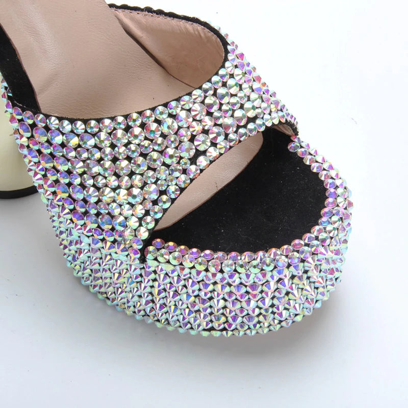 High-Heeled Artificial Diamond Shoes