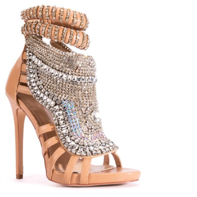 Bling Rhinestones Luxury Roman Boots Sandals