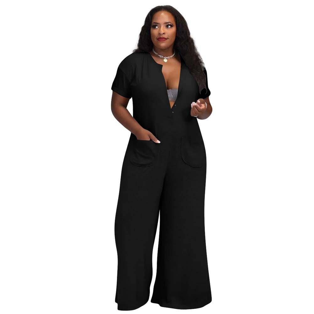 Wide Leg Pants Loose Jumpsuit with Pockets