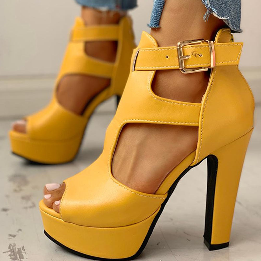 Peep Toe Platform Summer Sandals