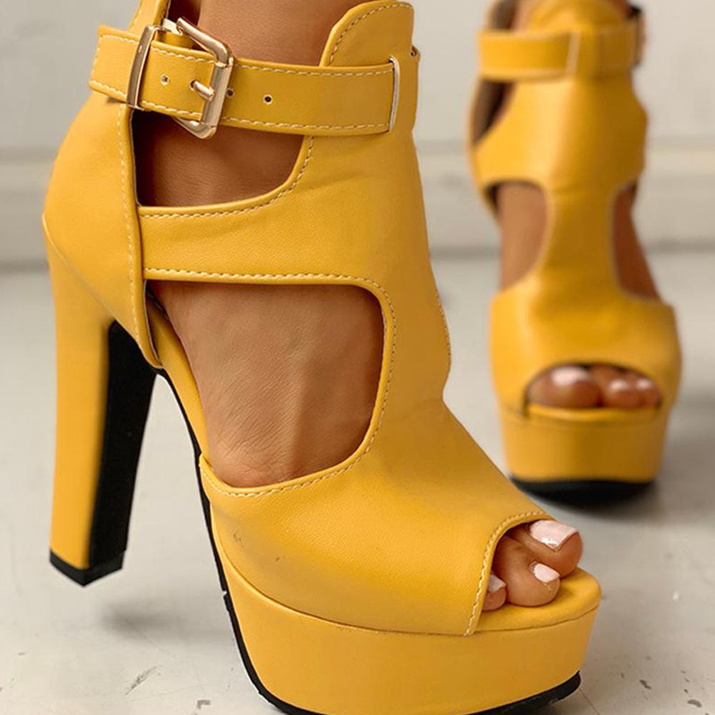 Peep Toe Platform Summer Sandals