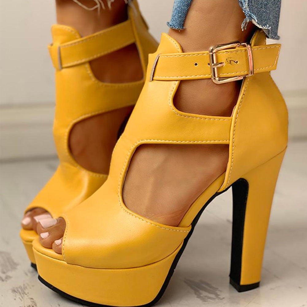 Peep Toe Platform Summer Sandals