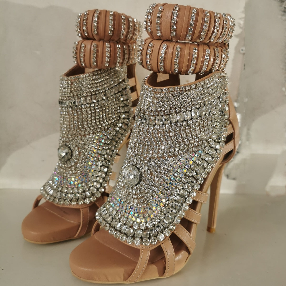 Bling Rhinestones Luxury Roman Boots Sandals