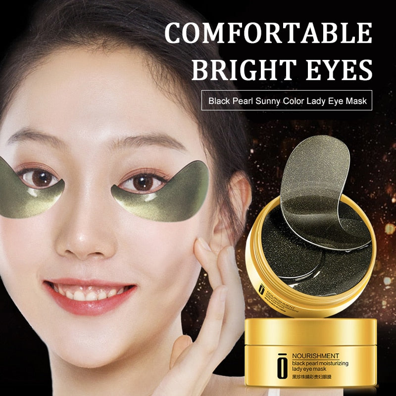 30Pairs Black Pearl Eye Mask Moisturizing Anti-Wrinkle Anti Aging Eye Patches