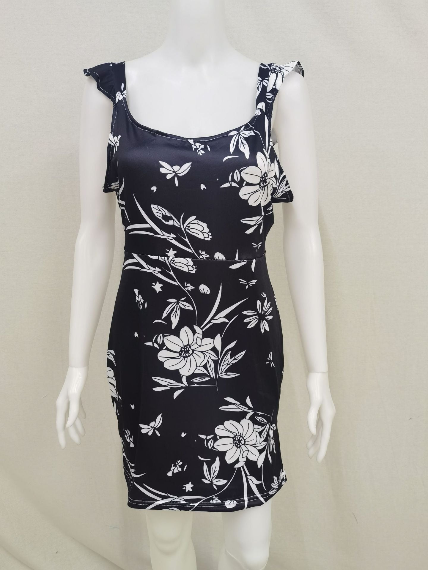 Summer  Sleeveless Print Backless Dress