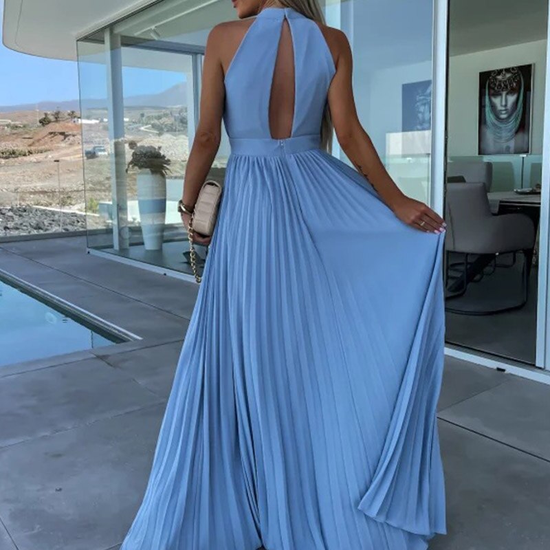 Sleeveless Hollow O Neck Maxi Sundress