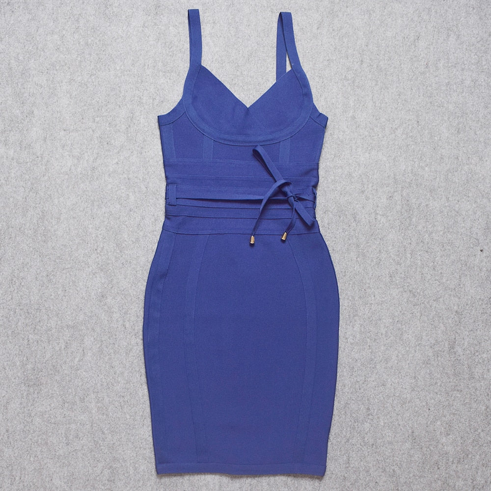 Sexy Rayon Bodycon Spaghetti Straps Bandage Dresses