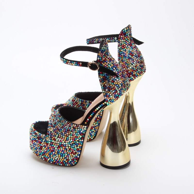 High-Heeled Artificial Diamond Shoes