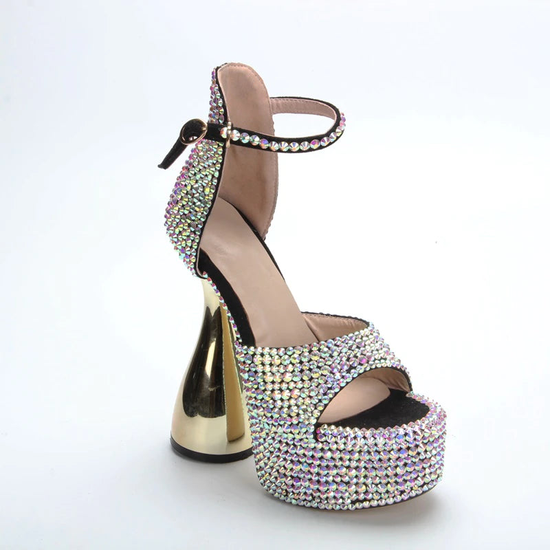 High-Heeled Artificial Diamond Shoes