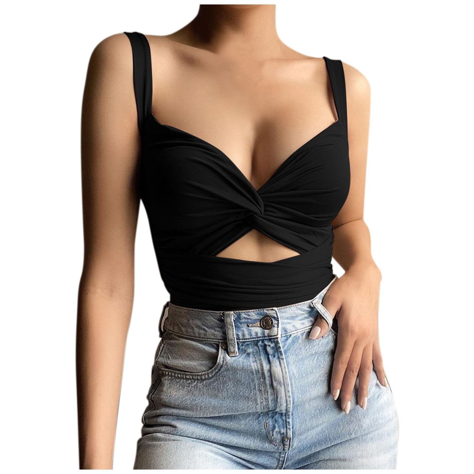 Deep V Neck Crop Top