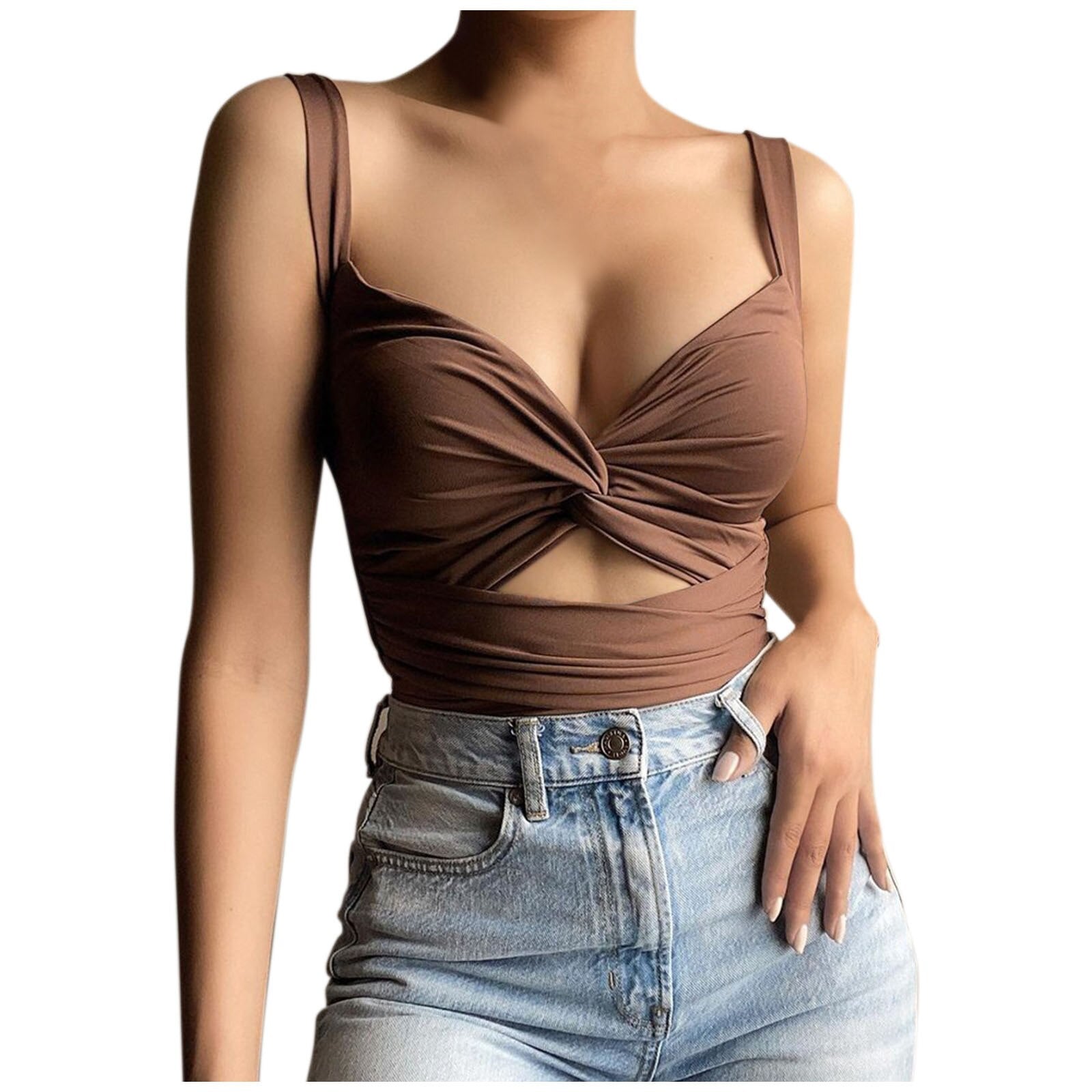 Deep V Neck Crop Top