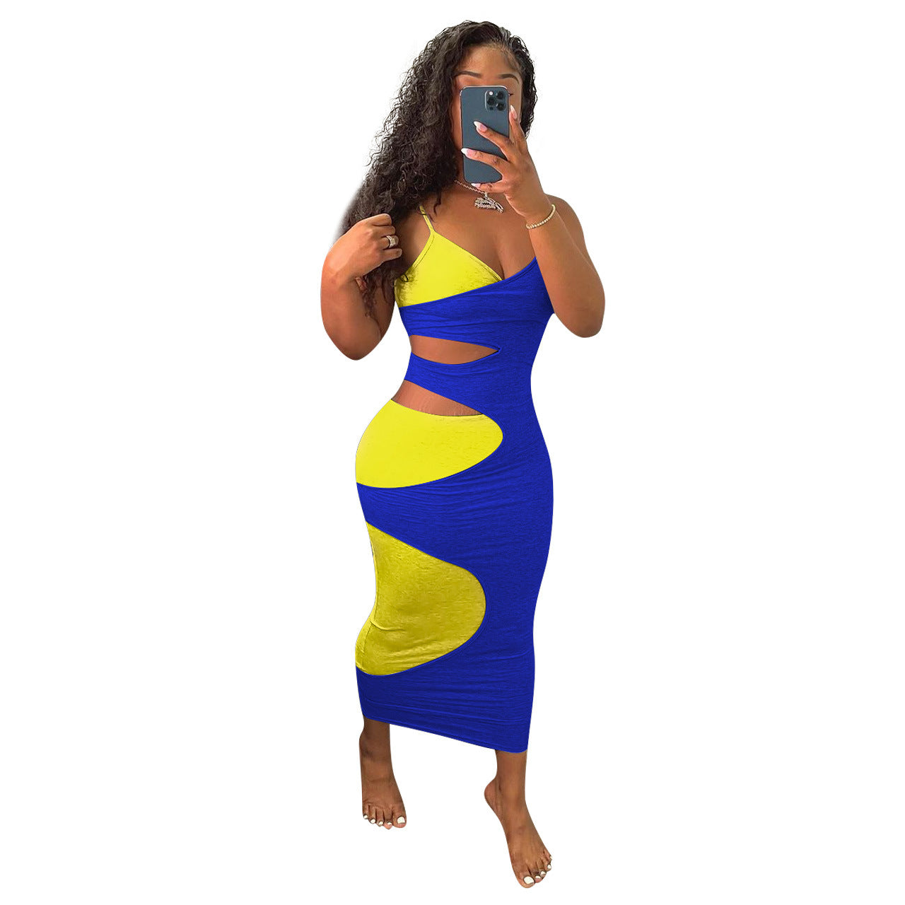 Summer Patchwork Sleeveless Long Dress