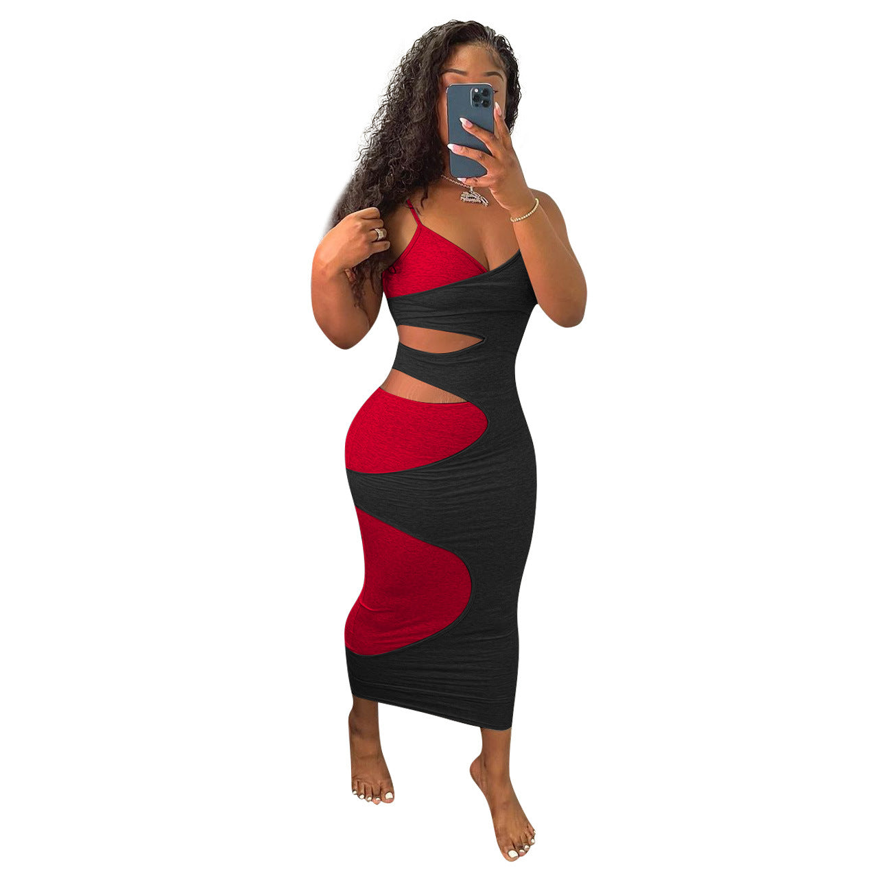 Summer Patchwork Sleeveless Long Dress