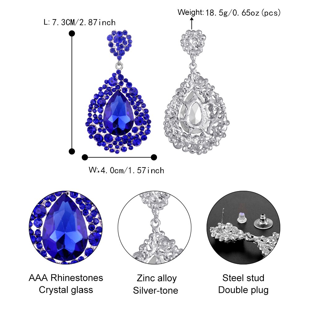 Fashion Crystal Big Water Drop Earrings