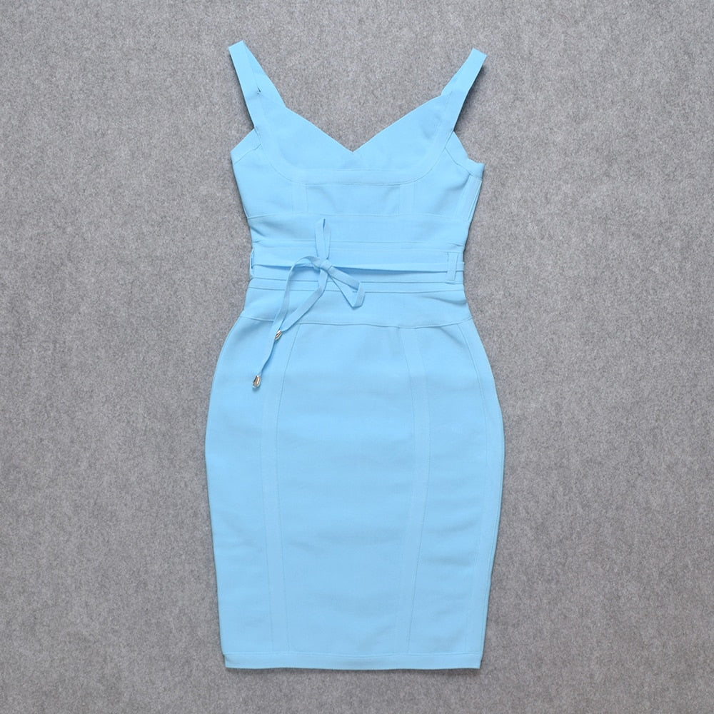 Sexy Rayon Bodycon Spaghetti Straps Bandage Dresses